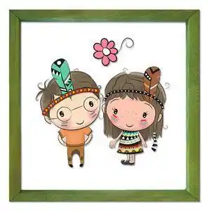 Favi Tablou din sticlă cu ramă din lemn verde vavien artwork summer, 32 x 32 cm Ofertă