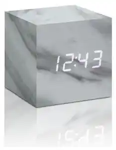 Favi Ceas led cu aspect de marmură gingko cube click clock, alb Ofertă