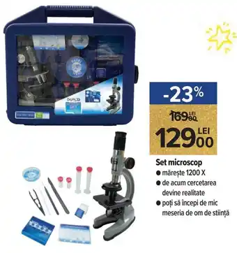 Carrefour Market Set microscop mărește 1200 X, de acum cercetarea devine realitate, poți să începi de mic mesiera de om de stiință Ofertă
