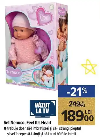 Carrefour Market Set Nenuco, Feel Its Heart trebuie doar să-I îmbrățișezi și să-i strangi pieptul și vei începe să-i simți și să-i auzi Ofertă