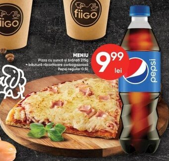 PROFI Meniu Pizza cu șuncă și brănză 215 g băutură răcoritoare carbogazoasă Pepsi regular 500 ml Ofertă