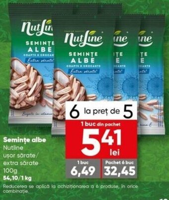 Nutline ușor sărate / extra sărate Semințe albe 100 g