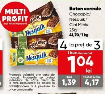 Nestle Baton cereale Chocapic / Nesquick / Cini Minis 25 g
