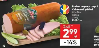 PROFI Cris-Tim Parizer cu piept de pui Csirkemell parizsi Galina 100 g Ofertă