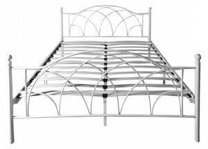Favi Cadru pat metalic lotti cu grilaj cadou, in mai multe dimensiuni si culori-90x200 cm-alb Ofertă