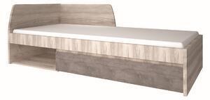 Favi Pat de o persoana jazz cu sertar, stejar/gri 99x206x86,5 cm Ofertă