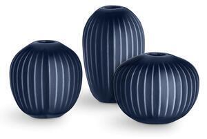 Favi Set 3 vaze miniaturale din gresie kähler design hammershoi miniature, albastru închis Ofertă