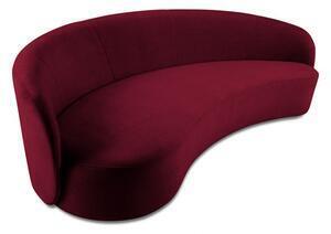 Favi Canapea cu 3 locuri alice, colt pe partea stanga si tapiterie din catifea, visiniu Ofertă