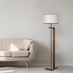Favi Lampadar 534lun2150, lemn de brad/material textil, crem, 36x36x163 cm Ofertă