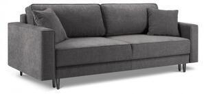 Favi Canapea extensibila dunas cu tapiterie din tesatura structurala si picioare din metal negru, gri Ofertă