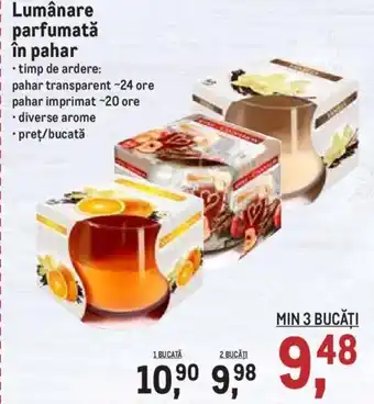 Lumănare parfumată în pahar