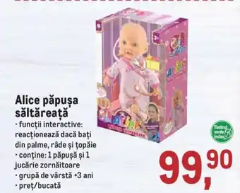 Metro Alice Păpușa săltăreață Ofertă