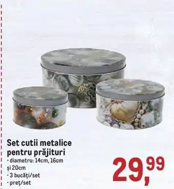 Metro Set cutii metalice pentru prăjituri Ofertă