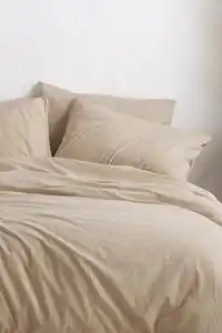Favi Lenjerie de pat stonewashed beige bej Ofertă