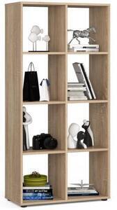 Favi Biblioteca, placa laminata, 8 rafturi, stejar, 70.5x33x144 cm, quad Ofertă