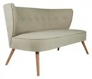 Favi Canapea 2 locuri bienville, poliester/lemn, bej, 141 x 73 x 77 cm Ofertă