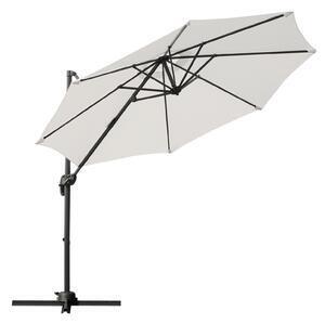 Favi Outsunny umbrela de gradina descentralizata, unghi reglabil 360 ° rotativa in poliester, alb crem, φ294x248cm Ofertă