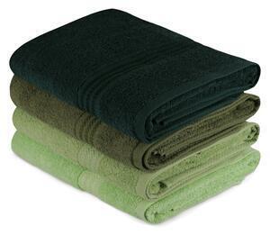 Favi Set 4 prosoape baie rainbow, 70x140 cm, material bumbac, verde Ofertă