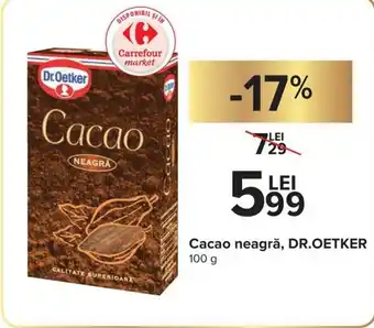 Carrefour Dr. Oetker Cacao neagră 100 g Ofertă