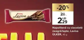 Carrefour Ulker Napolitană cu ciocolată neagră / lapte, Laviva Ofertă