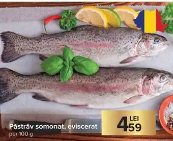 Carrefour Păstrăv somonat, eviscerat per 100 g Ofertă