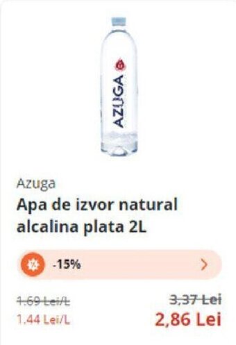 Azuga Apa de izvor natural alcalina plata 2L