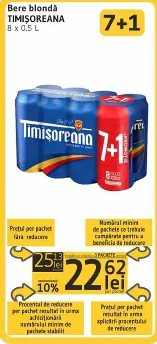 Supeco Timișoreana Bere blondă 8 x 0.5 L Ofertă