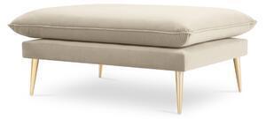 Favi Puf cu tapiterie din catifea agate, picioare din metal auriu, bej Ofertă