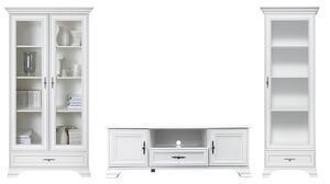 Favi Set living kentuki, alb alpin, vitrina 2 usi, comoda tv, vitrina 1 usa Ofertă