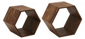 Raft hexagonal din lemn sheesham