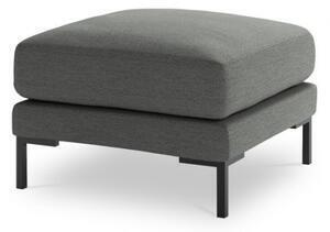 Favi Puf cu tapiterie din tesatura structurala jade, picioare din metal negru, gri Ofertă