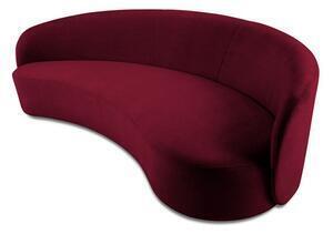 Favi Canapea cu 3 locuri alice, colt pe partea dreapta si tapiterie din catifea, visiniu Ofertă