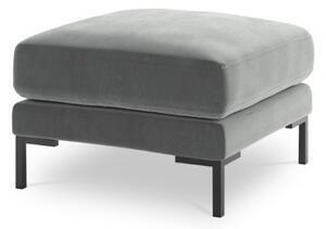 Favi Puf cu tapiterie din catifea jade, picioare din metal negru, gri Ofertă