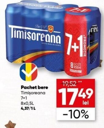 PROFI Timișoreana Pachet bere 7+1 x 0,5L Ofertă