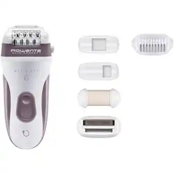 Epilator rowenta skin respect ep8060f0, 24 pensete, 2 viteze, 7 accesorii, acumulator, alb-roz