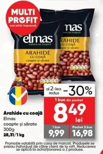 PROFI Elmas coapte și sărate Arahide cu coajă 300 g Ofertă