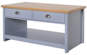 Favi Homcom masuta de cafea cu 2 sertare, din mdf, 99x55x50.5cm, gri Ofertă