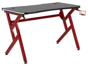 Favi Homcom birou modern pentru gaming cu lumini rgb 7 culori si telecomanda, suport pahar si carlig casti, 120x60x74.5cm, negru r Ofertă