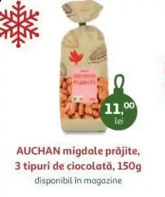 Auchan Auchan migdale prăjite, 3 tipuri de ciocolată 150 g disponibil în magazine Ofertă