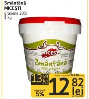 Supeco Micești Smântână grăsime 20% 1 kg Ofertă