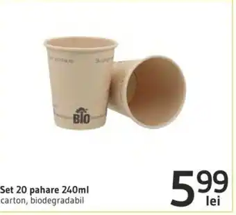 Supeco Set 20 pahare 240 ml carton, biodegradabil Ofertă