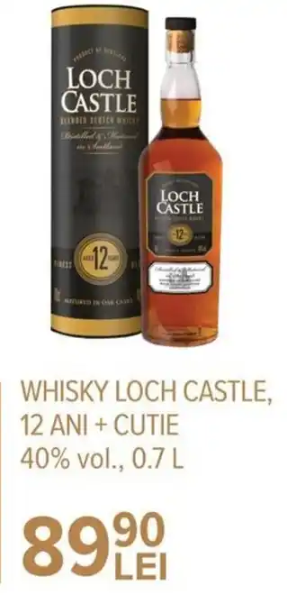 Carrefour Whisky Loch castle, 12 ani + cutie 40% vol. 0.7 L Ofertă