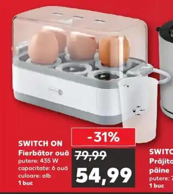 Kaufland Switch On Fierbător ouă putere: 435 W capacitate: 6 ouă culoare: alb 1 buc Ofertă
