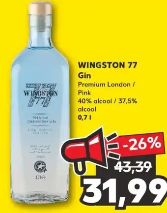 Wingston 77 Gin Premium London / Pink 40% alcool / 37,5% alcool 0,7 L