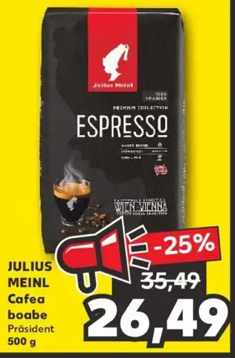 Kaufland Julius Meinl Cafea boabe Prăsident 500 g Ofertă