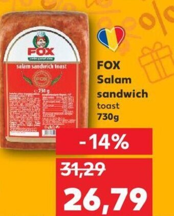 Kaufland Fox Salam sandwich toast 730 g Ofertă