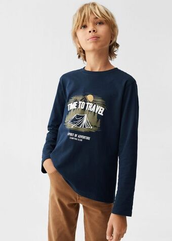 MANGO Tricou cu mânecă lungă și imprimeu Ofertă