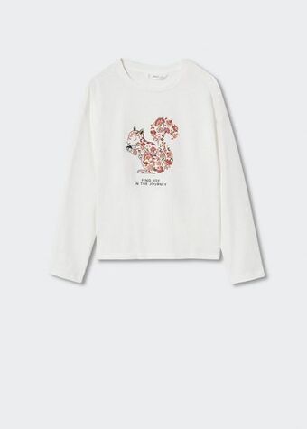MANGO Tricou cu mânecă lungă și imprimeu Ofertă