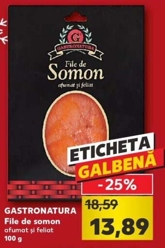 Kaufland Gastronatura File de somon afumat și feliat 100 g Ofertă