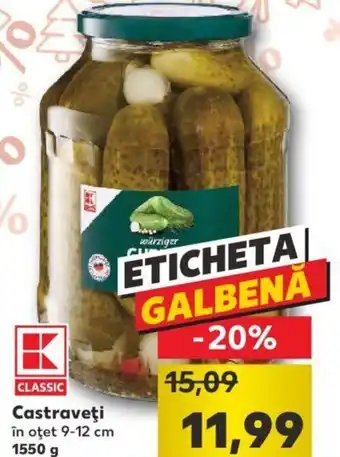 Kaufland Castraveți în oțet 9-12 cm 1550 g Ofertă